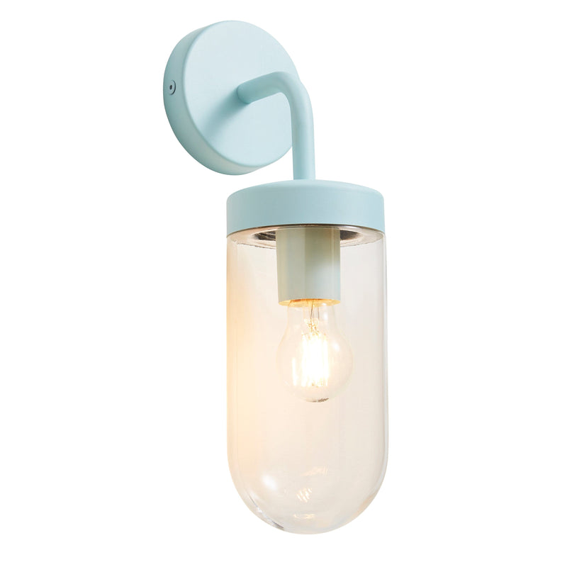 Forum Kew Curved E27 Wall Lantern - Pale Blue - ZN-31809-PBLU, Image 1 of 1