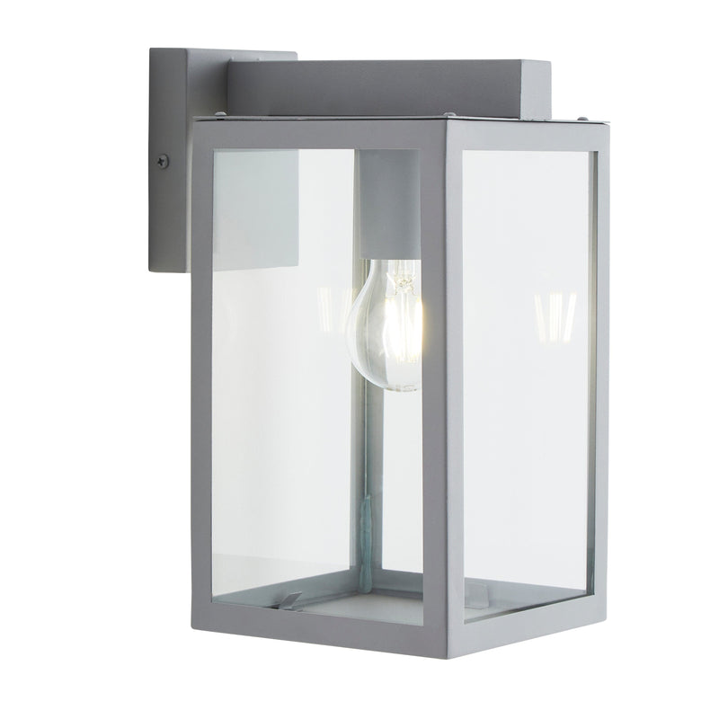 Forum Hestia E27 Glass Panel Box Lantern - Silver - ZN-38205-SIL, Image 1 of 1