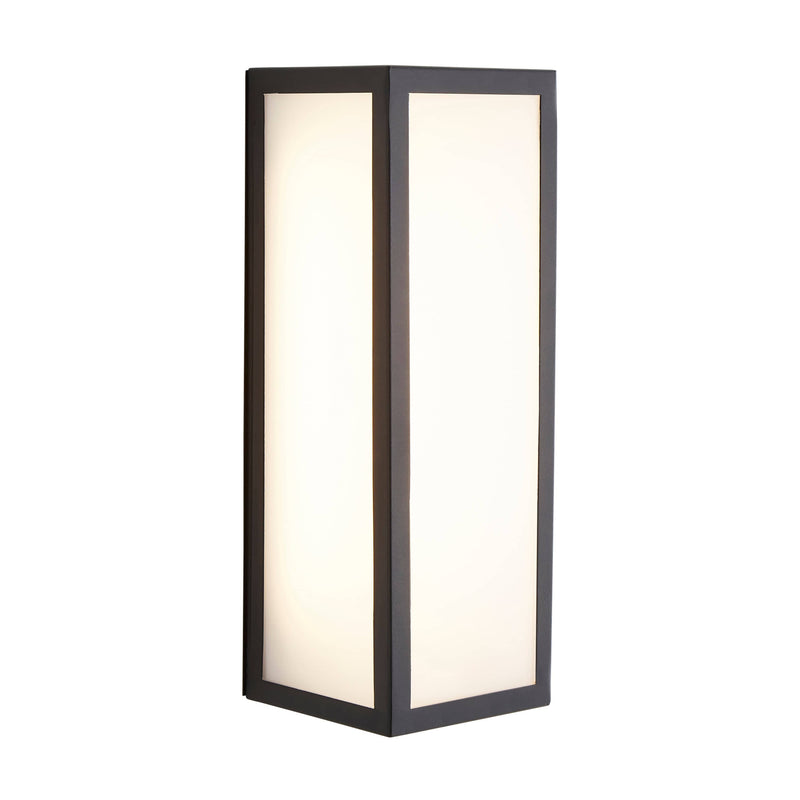 Forum Thetis Opal Glass Panel E27 Box Lantern - Black - ZN-38354-BLK, Image 1 of 1