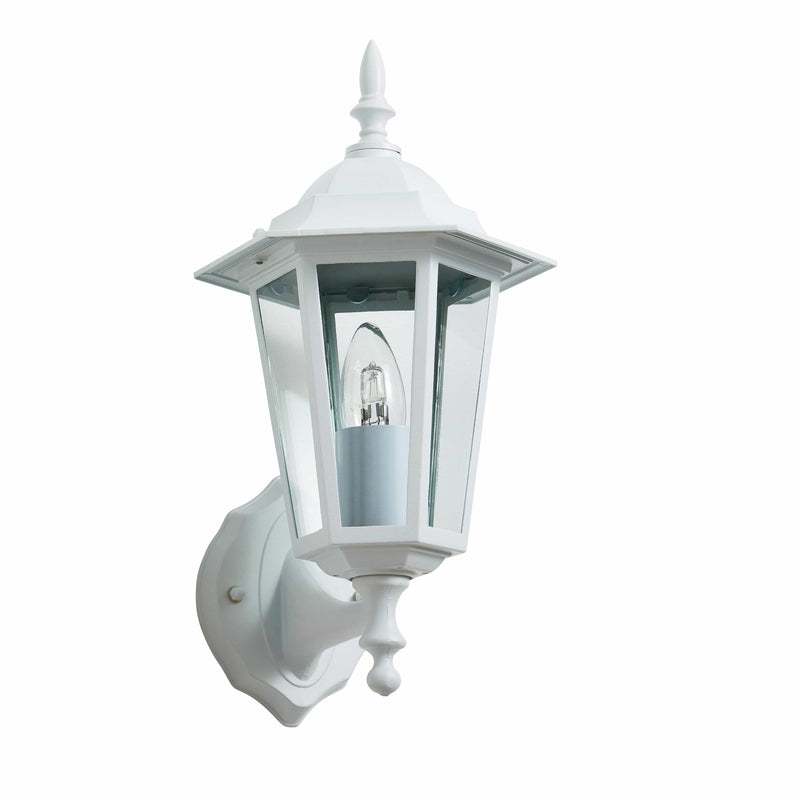 Forum Libourne 6 Panel E27 Traditional Wall Lantern - White - ZN-38605-WHT, Image 1 of 1