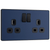 BG Evolve Matt Blue Double Switched 13A Power Socket - PCDDB22B