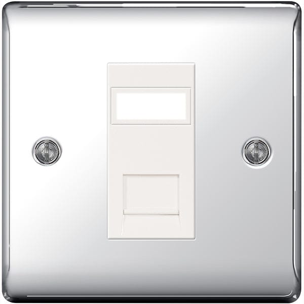 BG Nexus Metal Polished Chrome 1 Gang Ethernet Socket - NPCRJ451, Image 1 of 1