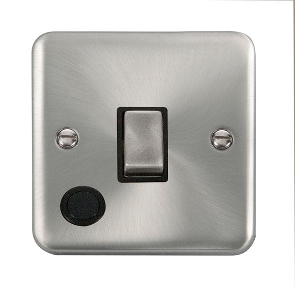 Click Scolmore Deco Plus Satin Chrome 2 Gang Switch 20A With Black Ingot - DPSC522BK, Image 1 of 1